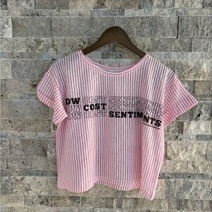 Zara Pink and‎ White Striped Top size S it will fit size M